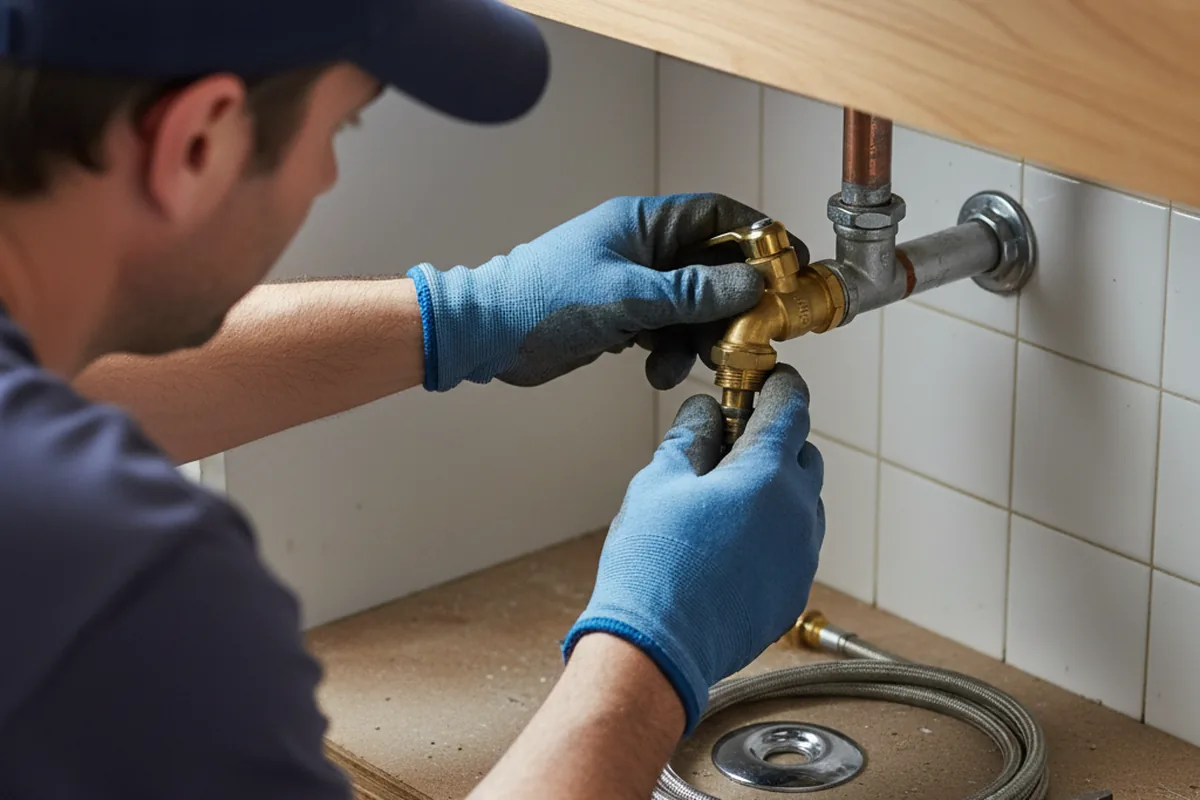Shutoff valve and fitting work during Burst Pipe Repair in Bremen